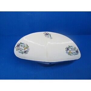 Bird Of Paradise Hand Painted Small 10 1/8" Centerpiece Or Fruit Stand Unmarked